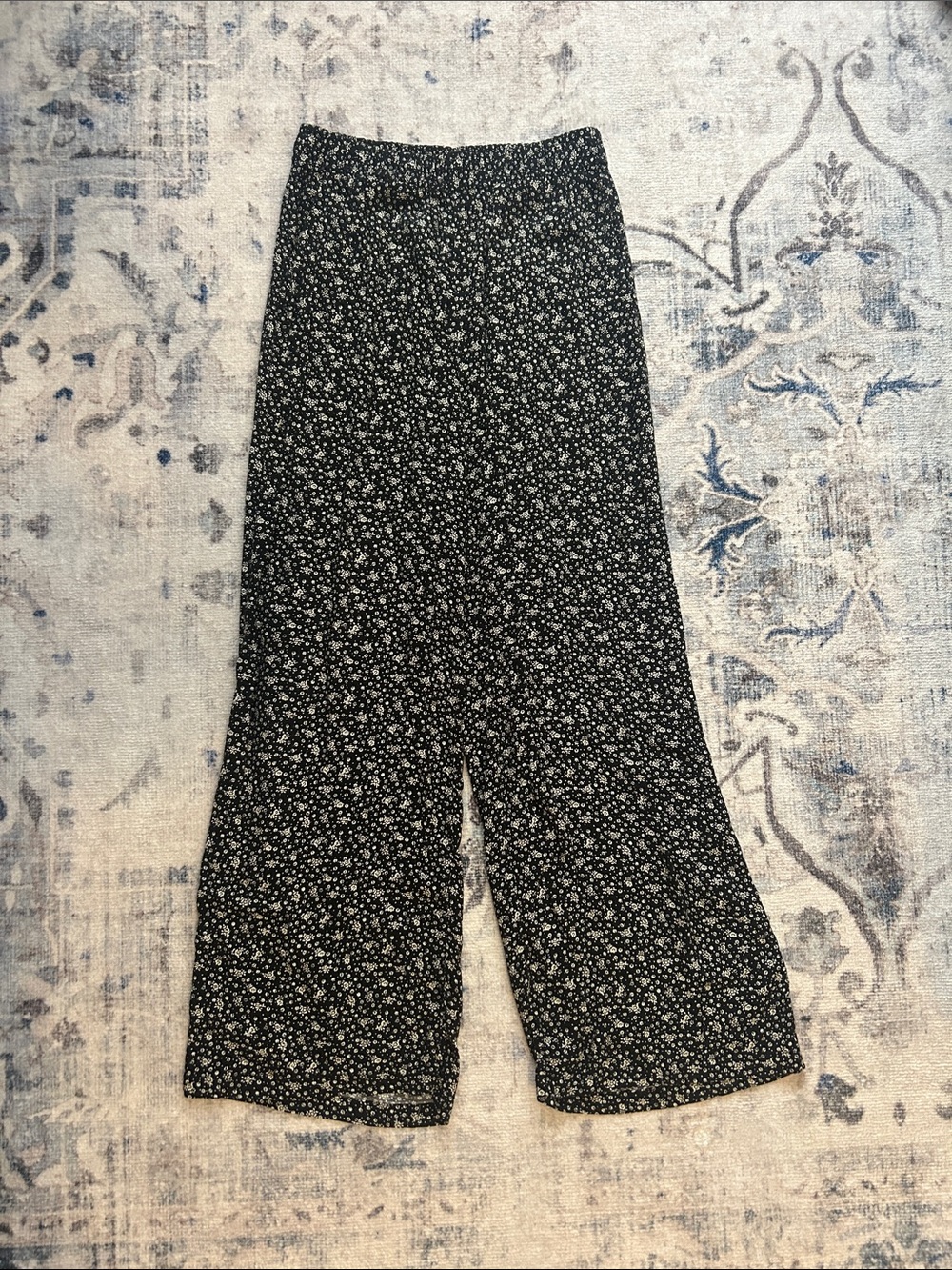 & Other Stories Paris Atelier Black Floral Wide Leg Pants (2)